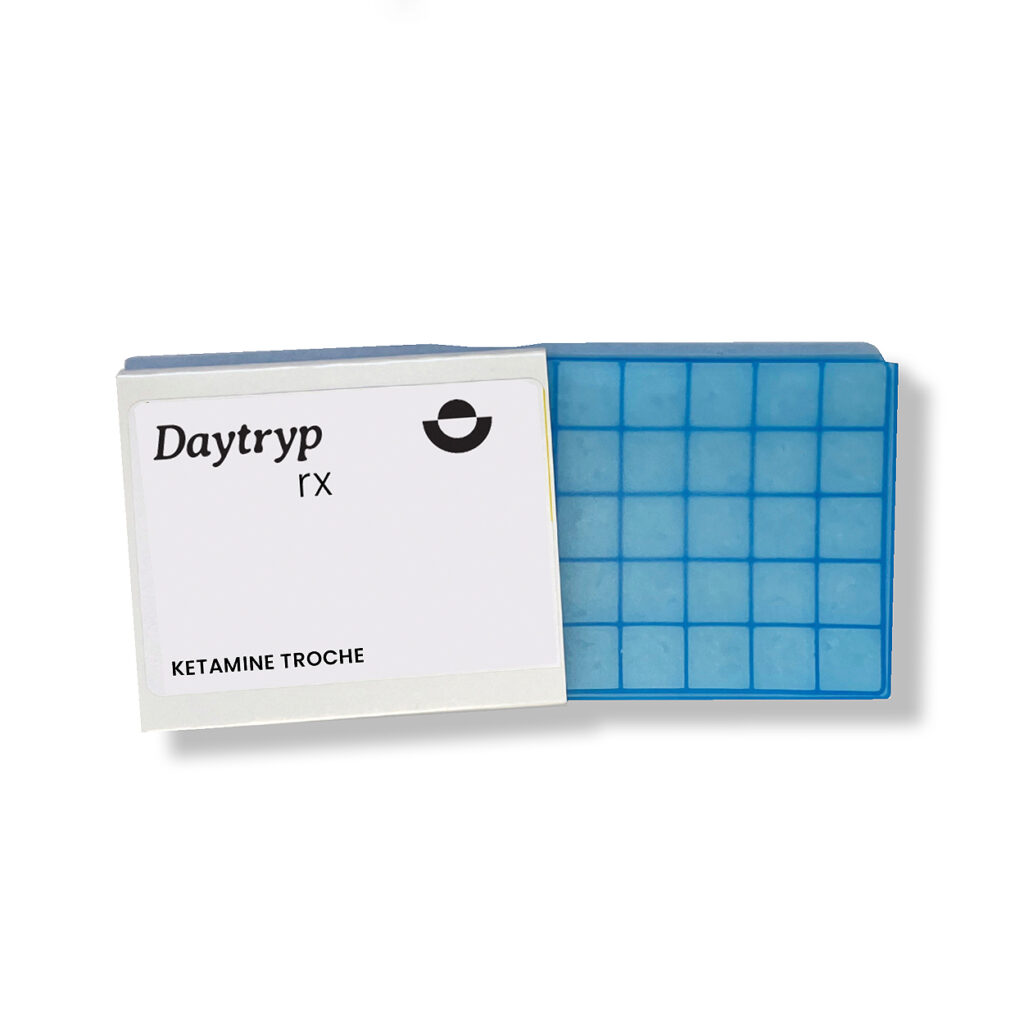 Good Moods Science Ketamine Troche in blue blister packaging.